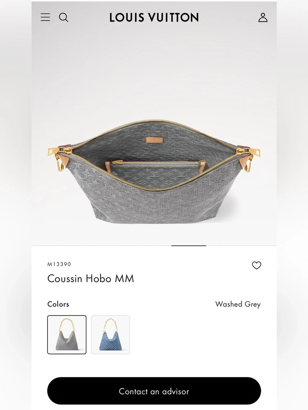 Louis Vuitton Coussin Hobo Denim